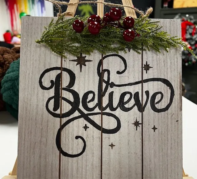 🎄 Believe Hanging Sign Workshop