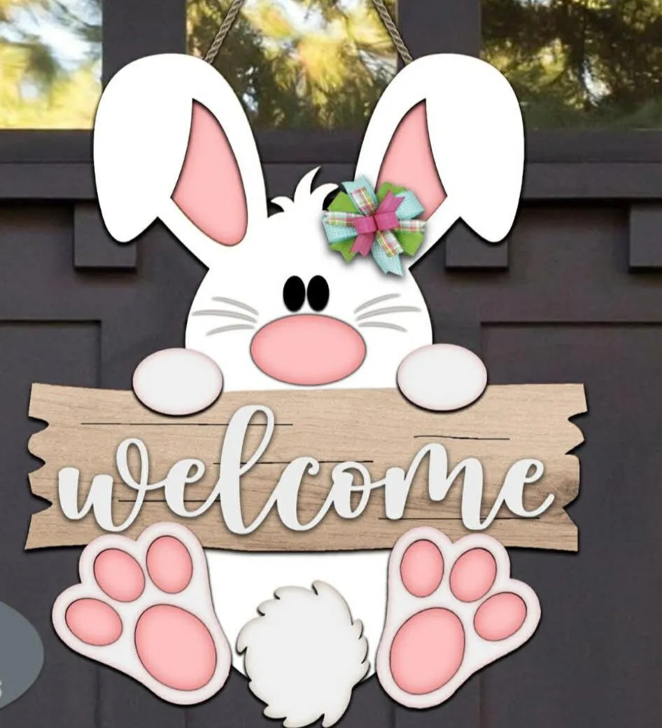 Bunny Wooden Door Sign Workshop